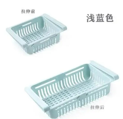 Multi-Functional Retractable Refrigerator Storage Basket – Partition Storage Rack & Kitchen Drain