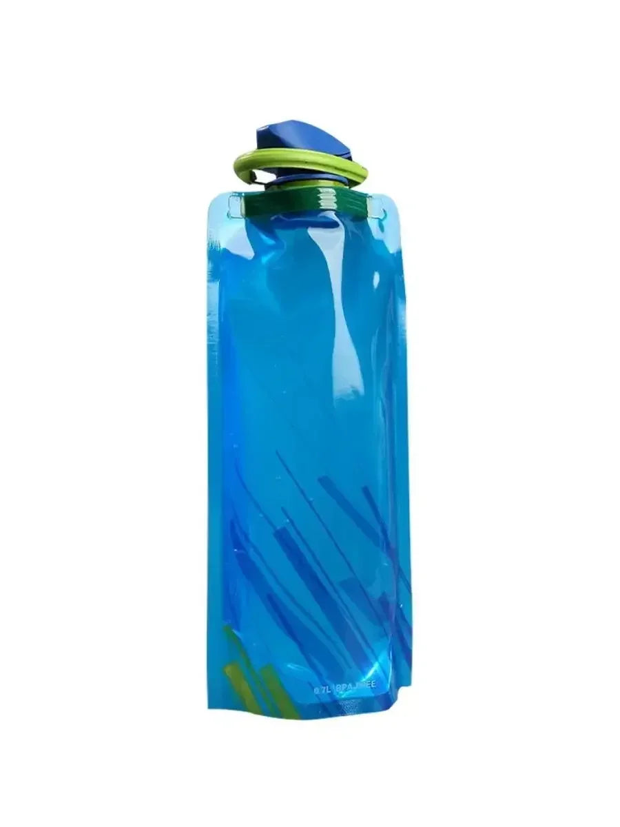 700ml Folding Soft Water Bottle – Ultralight Reusable Bag with Handle & Hook for Hiking & Travel