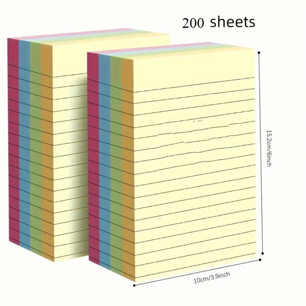 200 Pages of Colorful Sticky Notes – Self-Adhesive Memo Pads for Office, School & Home Organization