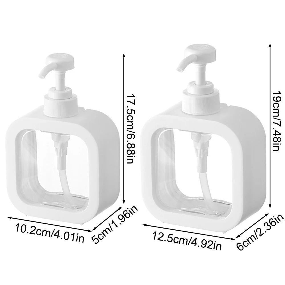 1/2 PCS Large-Capacity Soap Dispenser Bottle – Transparent Plastic Press Bottle for Travel & Home Use