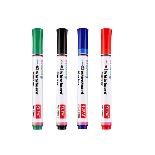 4 Colors Dry Erase Whiteboard Marker Pens – Low Odor Chalk Pens for Office & School