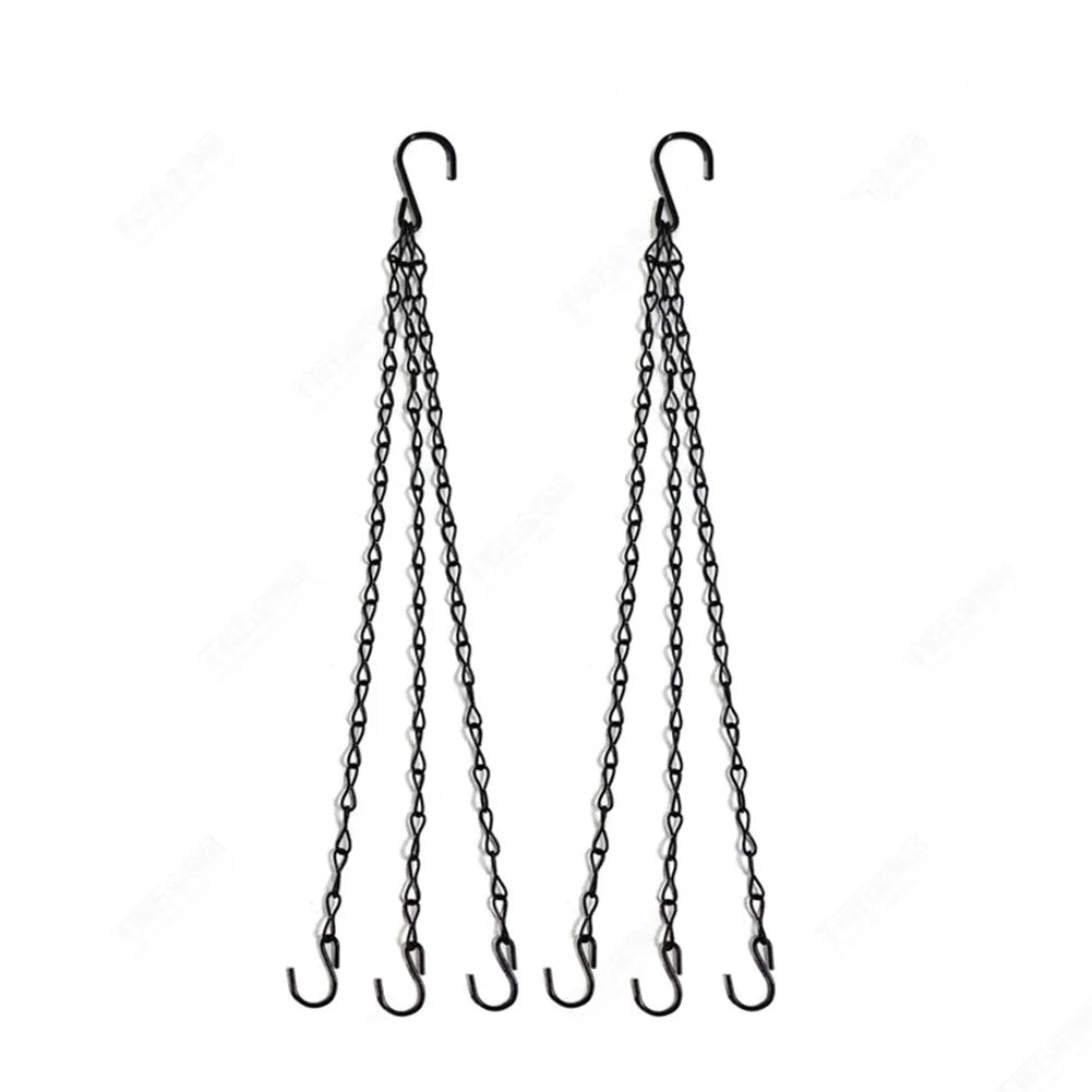40cm Iron Hanging Chain with 3 Hooks – Heavy-Duty Planter Chain for Hanging Baskets & Garden Decor