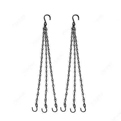 40cm Iron Hanging Chain with 3 Hooks – Heavy-Duty Planter Chain for Hanging Baskets & Garden Decor