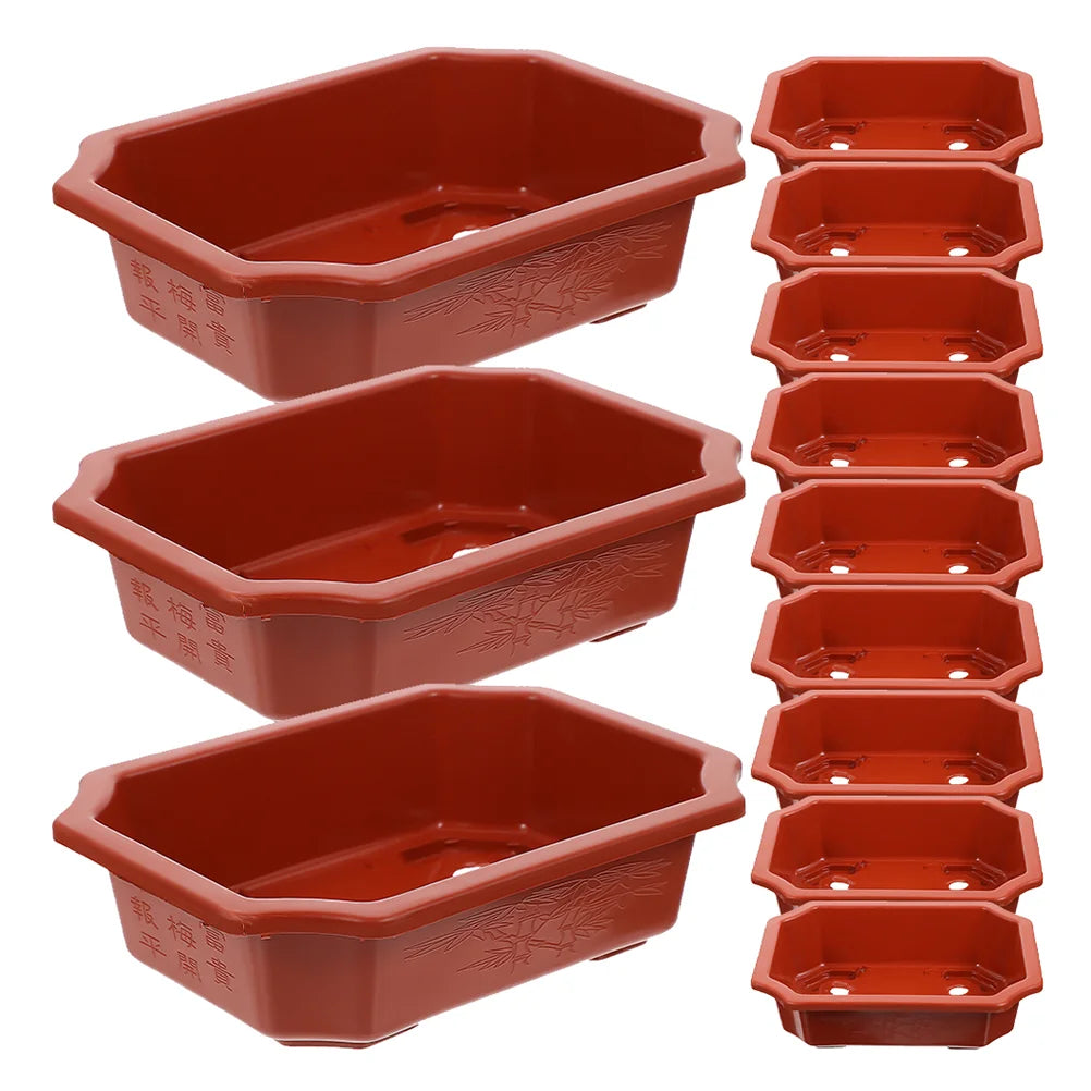 13Pcs Mini Bonsai Pots – Colorful Plastic Succulent Planters with Drainage for Desktop & Nursery Use