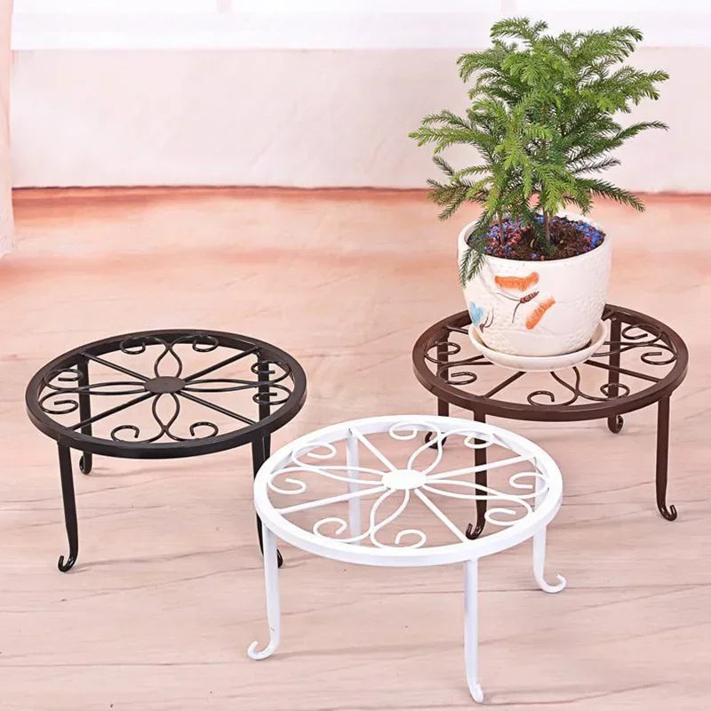 Retro Wrought Iron Potted Plant Standing Flower Pot Shelf Display Stand Garden Plant Flower Stand Balcony Home Decoration Stand