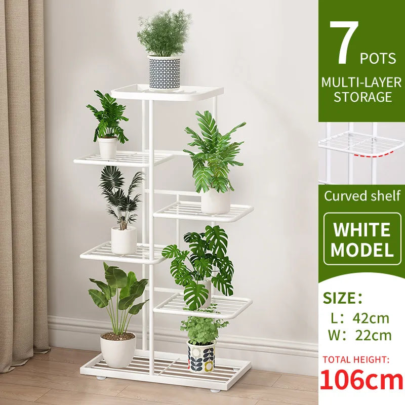 Iron Plant Stand – 4/5/6-Layer Multi-Tier Flower Shelf Rack Organizer