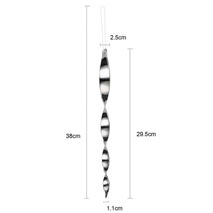 12Pcs Birds Repellent Reflective Rods Silver Spinner Bird Deterrent Device Hanging Ornament for Outdoor Garden Decor Supplies 12