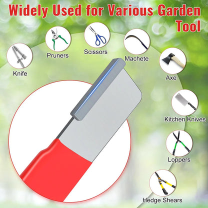 Kitchen Scissors Sharpener Tungsten Diamond Ceramic - Professional Sharpening Stone for All Blades Garden Shears Precision Tool