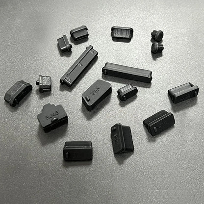 16Pcs Universal Anti-Dust Silicone Notebook Port Plug – Elastic USB & Laptop Port Protectors