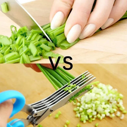 Multi-Functional 3/5-Layer Stainless Steel Kitchen Scissors – Herb Cutter for Scallions, Nori, and Shredded Veggies