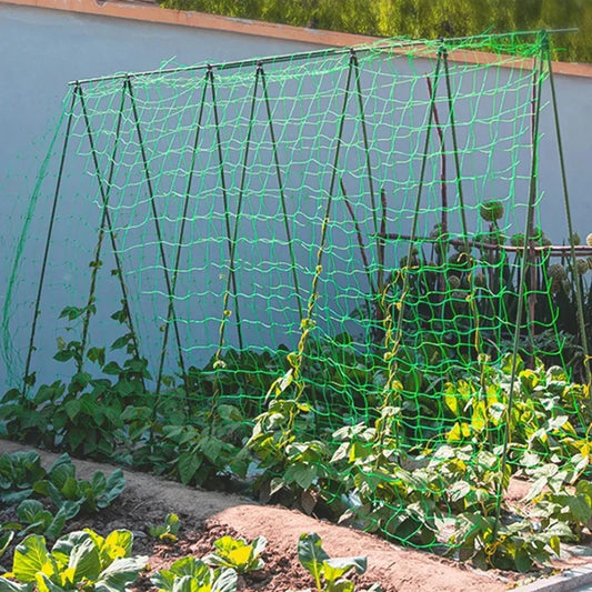 Heavy-Duty Garden Trellis Netting – Polyester Climbing Plant Support with Square Mesh for Vegetables, Vines & Flowers