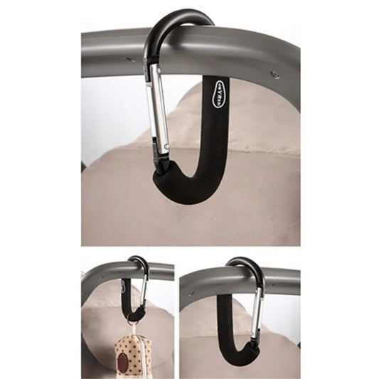 Large Carabiner Stroller Hook Organizer – Aluminum D-Ring Clip for Bags & Purses