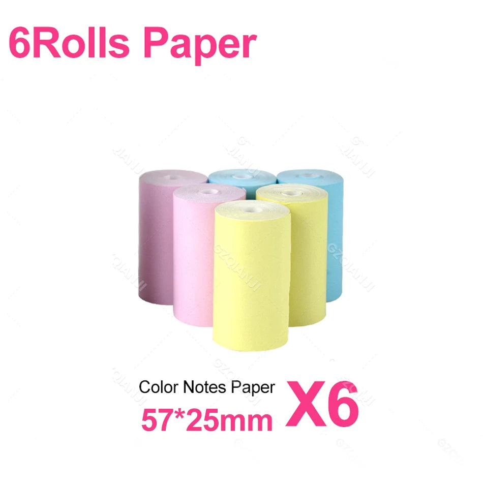 57x25MM Thermal Paper Label Sticker Rolls – Adhesive Mini Printer Paper for Kids Camera & Instant Print