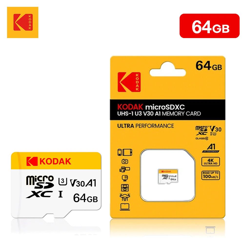 Kodak Original Micro SD Memory Card – 32GB, 64GB, 128GB, 256GB SD/TF Flash Memory Card for Mobile Phones, Cameras & Devices