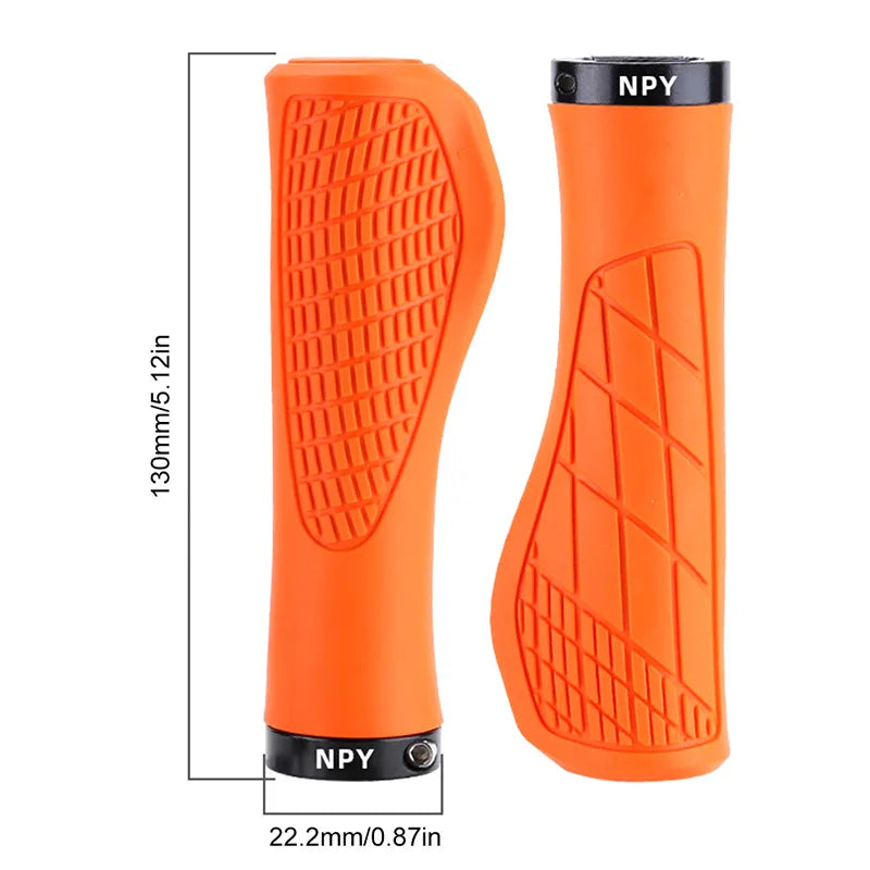 Lock-On Bicycle Handlebar Grips – Non-Slip Soft Rubber MTB Grips for 22.2mm Bars