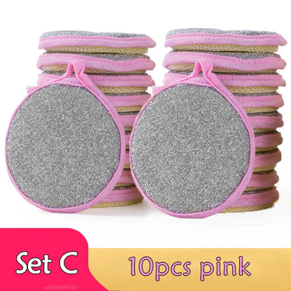 5/10/20pcs Double-Sided Dishwashing Sponges – Non-Scratch Kitchen Cleaning Pads for Pots & Pans