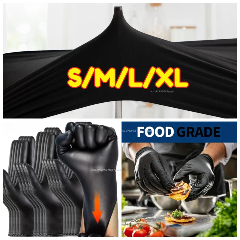 Gloves Black Washing Xl Tableware Disposible Latex Free PVC Gloves Housework Car Industry Gardening Pet Care Cooking Tools