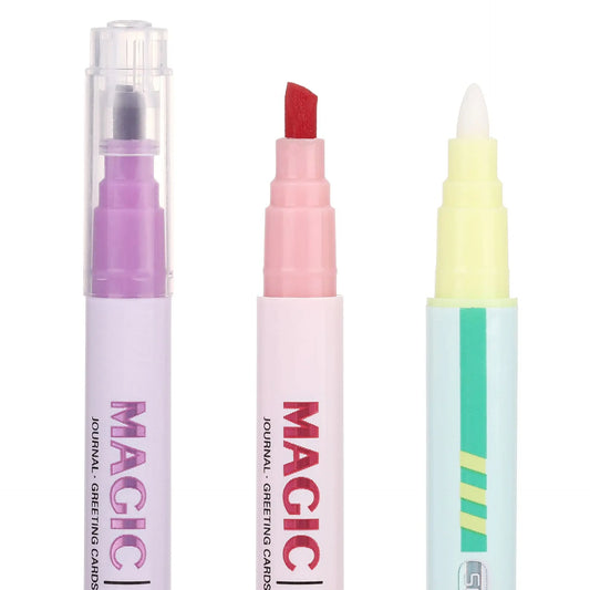 12Pcs Double-Ended Magic Color Marker Pen Set – Color-Changing Highlighter Pens for Scrapbooking & DIY