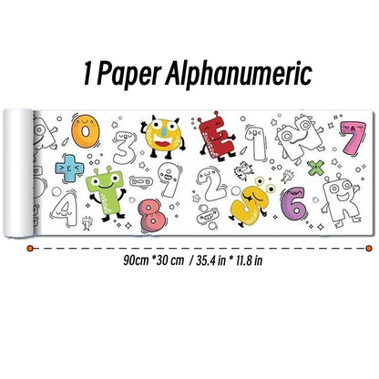 90cm Animal Canvas Children's Drawing Roll DIY Coloring Paper Roll Color Filling Graffiti Paper-cut Painting Educational School
