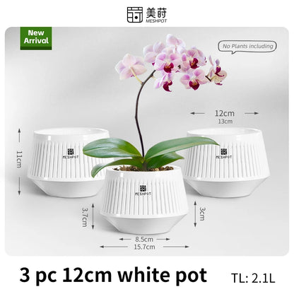 وعاء شبكي مثقوب لزراعة الأوركيد، وعاء بلاستيكي مزخرف لزراعة البنفسج الأفريقي، مزود بفتحات تهوية وتدفق هواء جيد. 