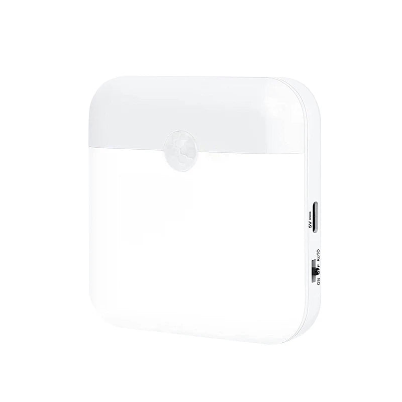 مصباح ليلي لاسلكي مزود بمستشعر حركة LED - فانوس قابل لإعادة الشحن مزود بمستشعر حركة الجسم البشري للتخييم والسلالم والخزائن والمطابخ