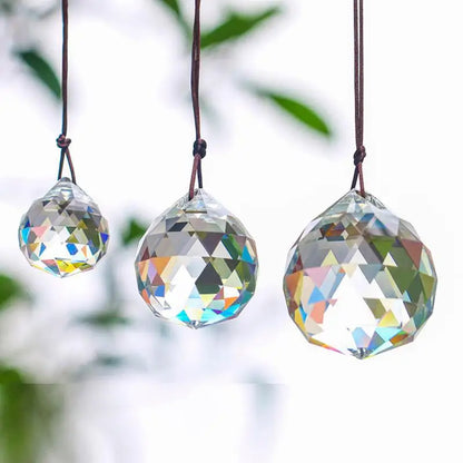 1Pc Clear Crystal Feng Shui Ball – Sun Catcher Prism Ornament for Home, Party & Wedding Décor (20–50mm)