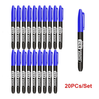 6 PCS Permanent Marker Pen Manga Drawing Markers Black Blue Red Waterproof Ink Sketch Pens Stationery Art School Supplies