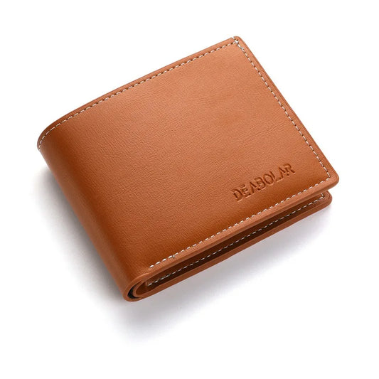 PU Leather Men’s Thin Folding Wallet – Compact Credit Card Holder with Classic England Style