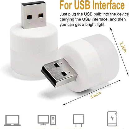 1/10Pcs Mini USB Night Light Warm White Eye Protection Book Reading Light USB Plug Computer Mobile Power Charging LED Night Lamp