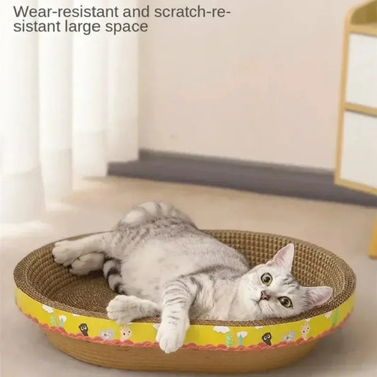 Cat Scratching Board – Oval Corrugated Paper Cat Nest & Furniture Protector