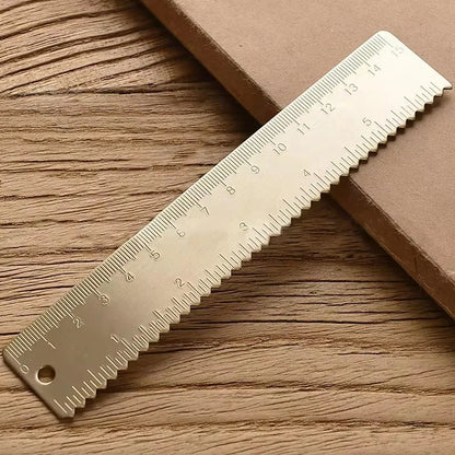 مساطر مستقيمة نحاسية عتيقة الطراز - مسطرة مثلثة معدنية ومنقلة للاستخدام المدرسي والمكتبي