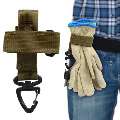 Tactical Nylon Webbing Belt with D-Ring Carabiner – Keychain Hook with Magic Tape Fastener