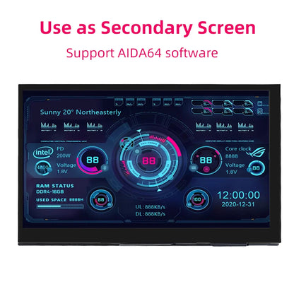 7 Inch Portable Display IPS LCD Capacitive Touch Screen 1024x600 Monitor Optional Speakers for Raspberry Pi 5 4B 3B+ Laptop PC
