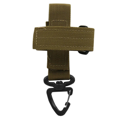 Tactical Nylon Webbing Belt with D-Ring Carabiner – Keychain Hook with Magic Tape Fastener