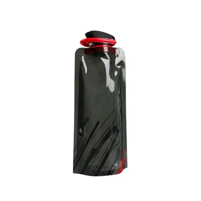 700ml Folding Soft Water Bottle – Ultralight Reusable Bag with Handle & Hook for Hiking & Travel