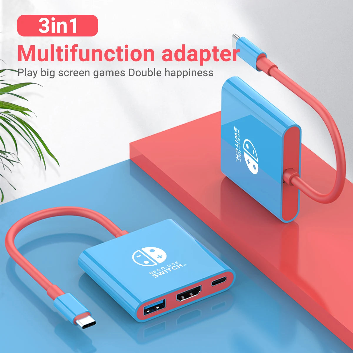 Portable Nintendo Switch Docking Station USB-C Hub with HDMI & USB 3.0 – Travel Gaming Adapter for Switch OLED, Steam Deck, MacBook