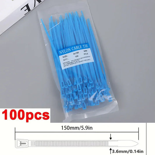 100Pcs Reusable Nylon Cable Ties – Heavy-Duty Locking Straps for Home, Office & Cable Management