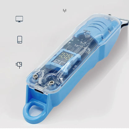 ماكينة حلاقة شعر شفافة مع شاشة عرض الطاقة - ماكينة حلاقة قابلة لإعادة الشحن للرجال 2023 بشاشة رقمية