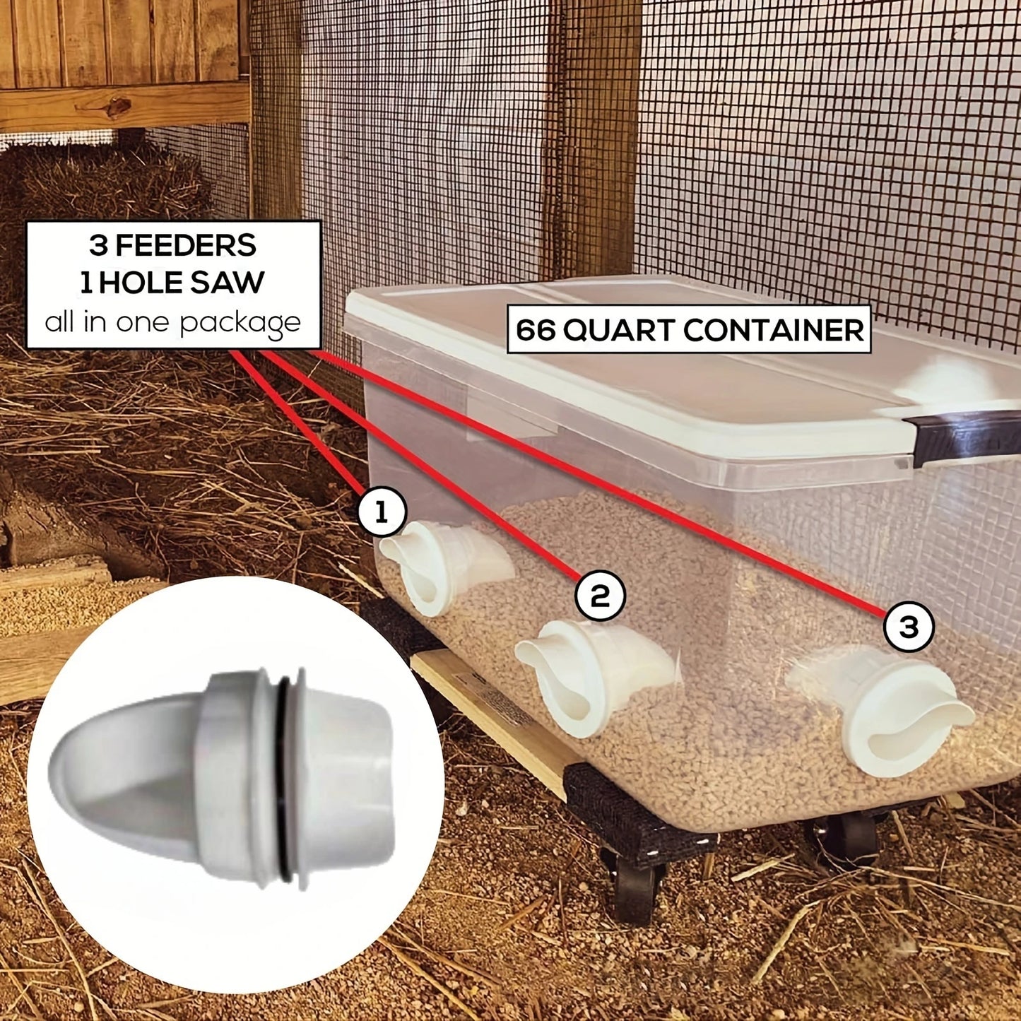 DIY Chicken Feeder Port Kit – Rainproof Gravity Feeding for Poultry