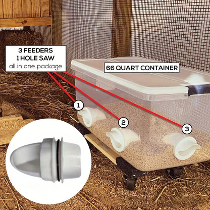 DIY Chicken Feeder Port Kit – Rainproof Gravity Feeding for Poultry