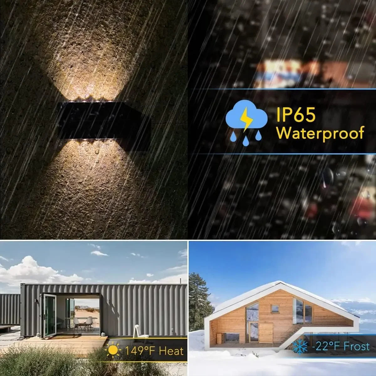 مصباح جداري يعمل بالطاقة الشمسية بتقنية LED، مقاوم للماء، للاستخدام الخارجي - مصباح سياج يعمل من الغسق إلى الفجر، مناسب لإضاءة الحدائق والشرفات والممرات 