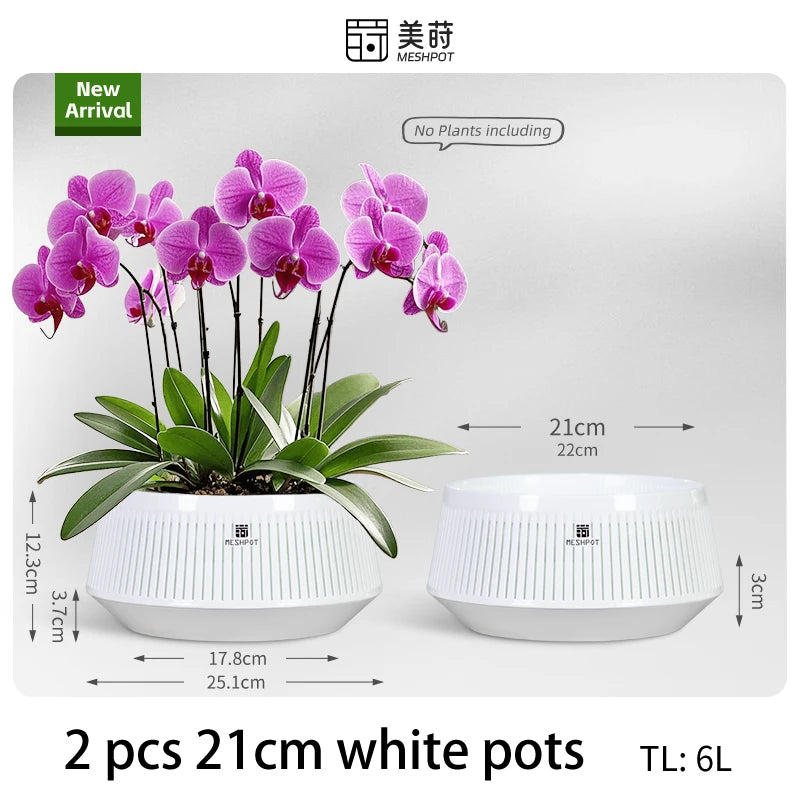 وعاء شبكي مثقوب لزراعة الأوركيد، وعاء بلاستيكي مزخرف لزراعة البنفسج الأفريقي، مزود بفتحات تهوية وتدفق هواء جيد. 