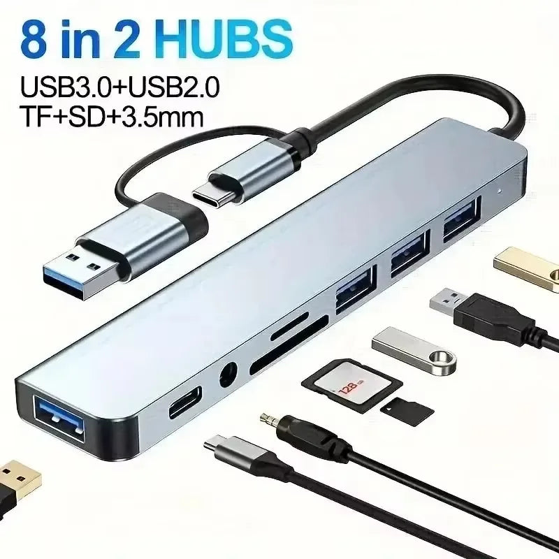 موزع USB 3 في 1 متوافق مع HDMI، من النوع C إلى HDMI، محطة إرساء USB 3.0 متوافقة مع MacBook Air 