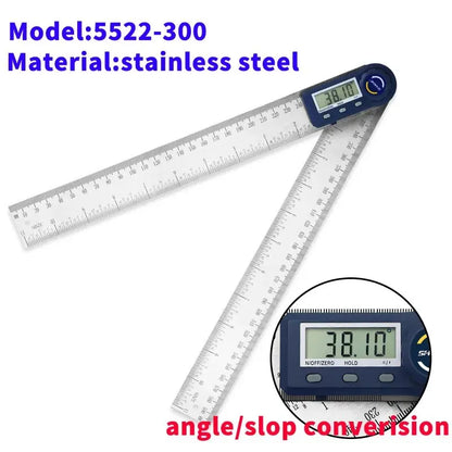 Shahe 0-200/300mm Digital Protractor Angle Ruler – Electronic Goniometer Measuring Tool