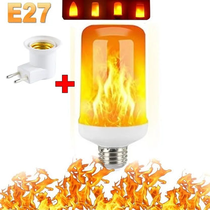B22 E27 LED Flame Light Bulbs – 4 Mode Fire Simulation Bulb for Decor