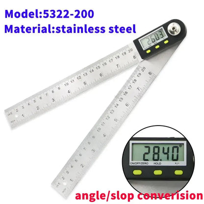 Shahe 0-200/300mm Digital Protractor Angle Ruler – Electronic Goniometer Measuring Tool