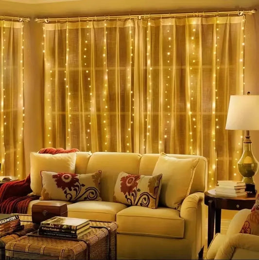 3M LED Curtain String Light Christmas Fairy Lights Garland Icicle Lights for Wedding Party Home Garden Decoration