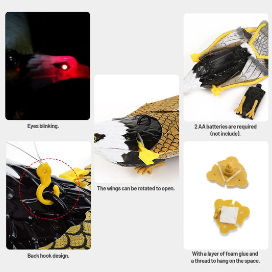 Bird Repellent Hanging Eagle Hawk Scarer Deterrent Repellent Hunting Garden Decoy Repellent Pest Protection Plants Garden Decor