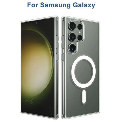 Luxury Clear Magnetic Phone Case for Samsung Galaxy – Shockproof MagSafe-Compatible Cover