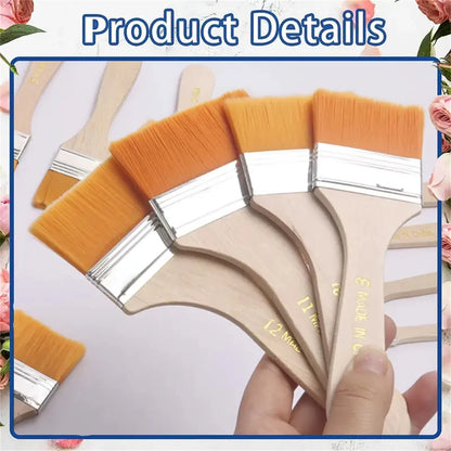 12pcs Nylon Paint Brush Set – Synthetic Bristles for Acrylic, Oil & Watercolor Painting